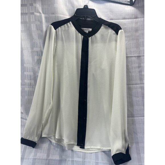Liz Claiborne women long sleeve, size s, color white/black, button down - Picture 10 of 12